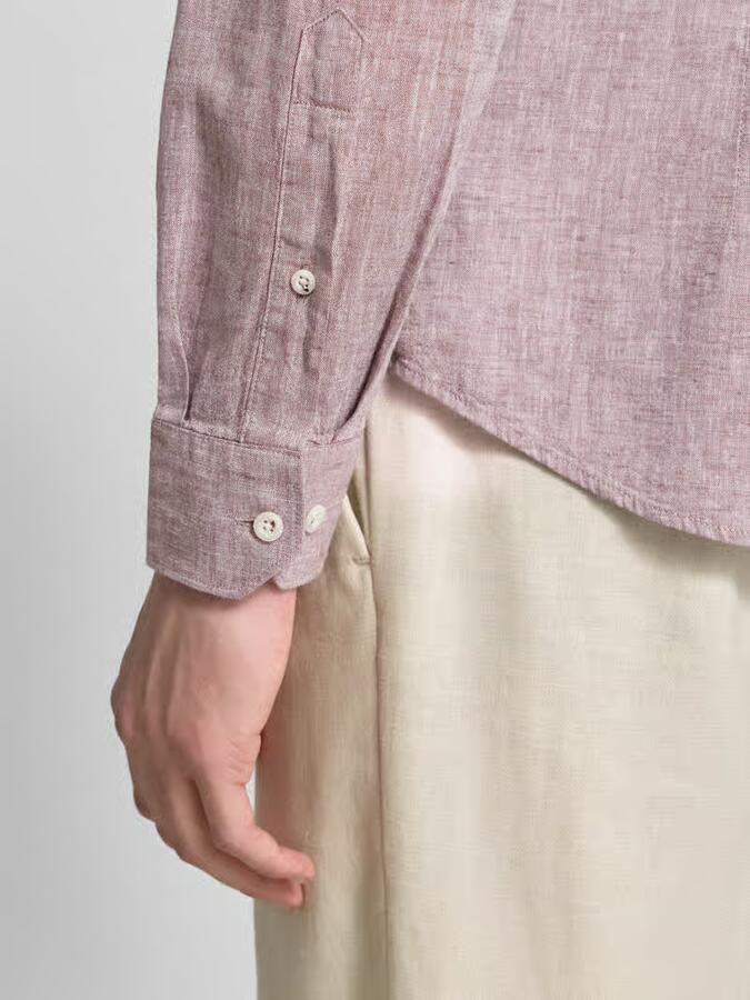 ROY ROBSON slim fit vrijetijdsoverhemd met linnengehalte