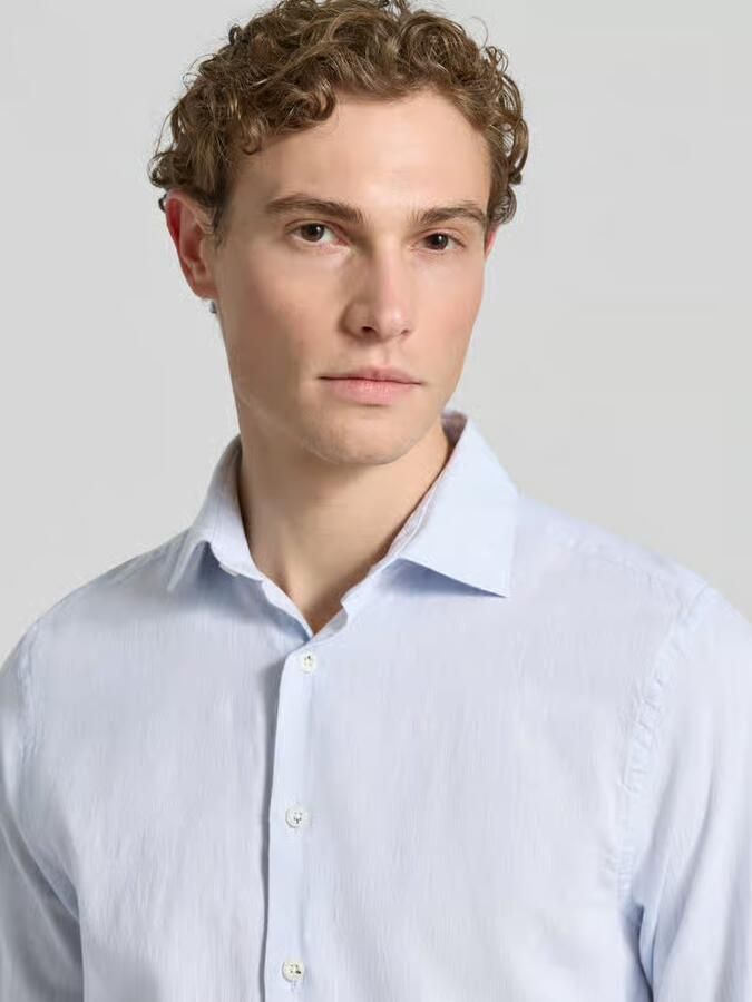 ROY ROBSON slim fit vrijetijdsoverhemd met linnengehalte
