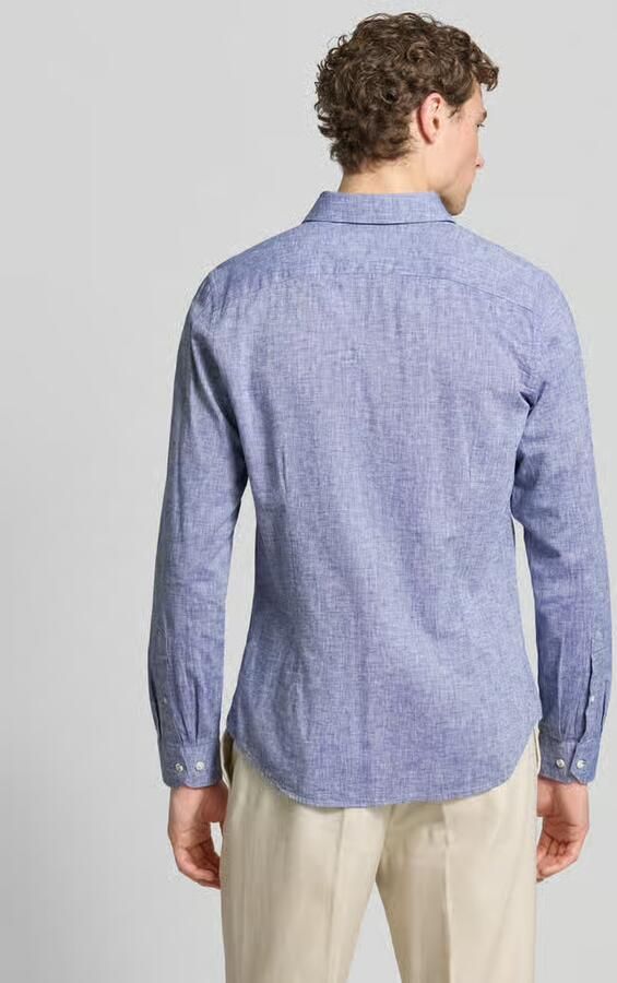 ROY ROBSON slim fit vrijetijdsoverhemd met linnengehalte
