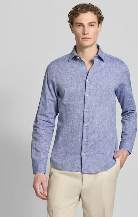 ROY ROBSON slim fit vrijetijdsoverhemd met linnengehalte - Foto 2