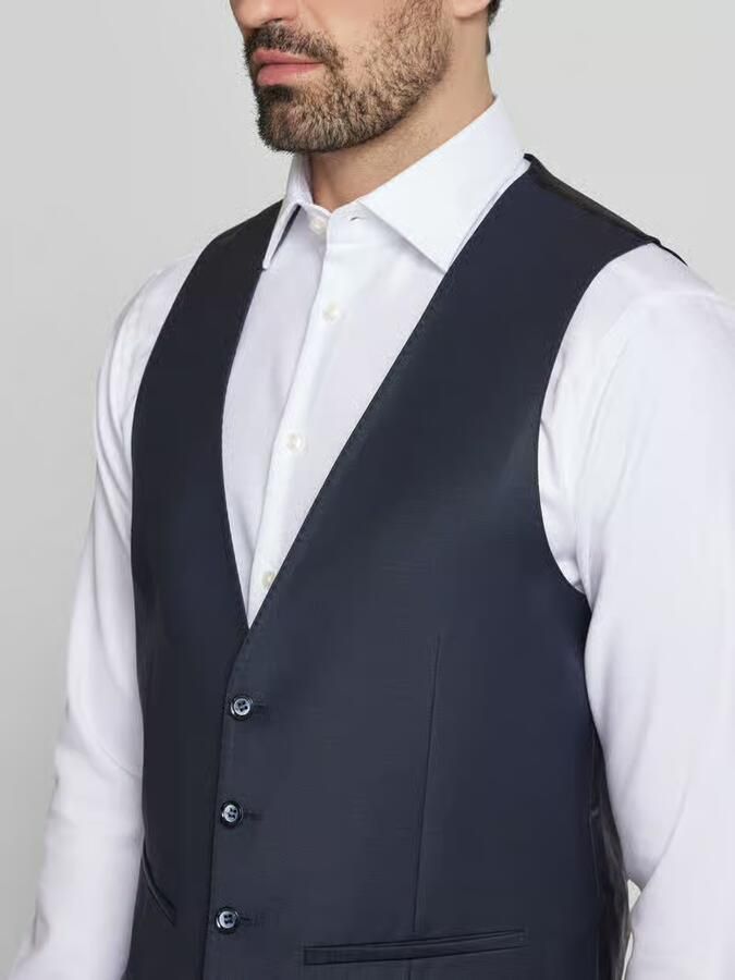 ROY Robson Blauwe Slim Fit Mouwloze Vest Blue Heren
