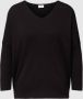 Saint Tropez V-hals Gebreide Pullover Lichtgewicht Kwaliteit Black Dames - Thumbnail 1