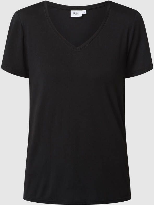 Saint Tropez Adeliasz V-N T-Shirt Zwart Black Dames
