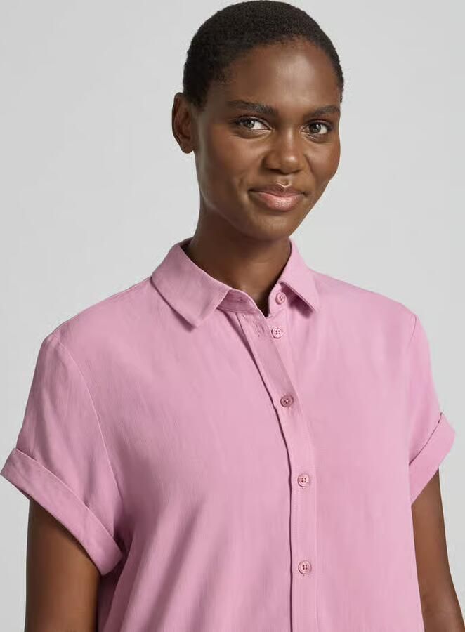 Samsøe Blouse van viscosemix met vaste mouwomslag