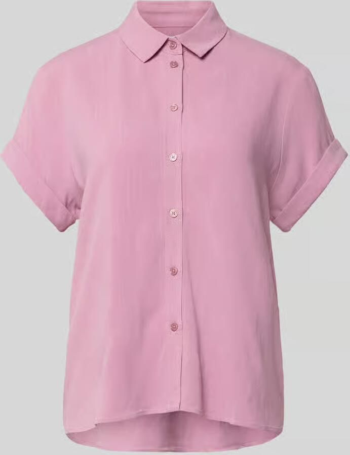Samsøe Blouse van viscosemix met vaste mouwomslag - Foto 2