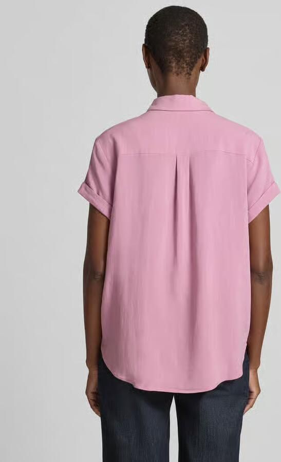 Samsøe Blouse van viscosemix met vaste mouwomslag