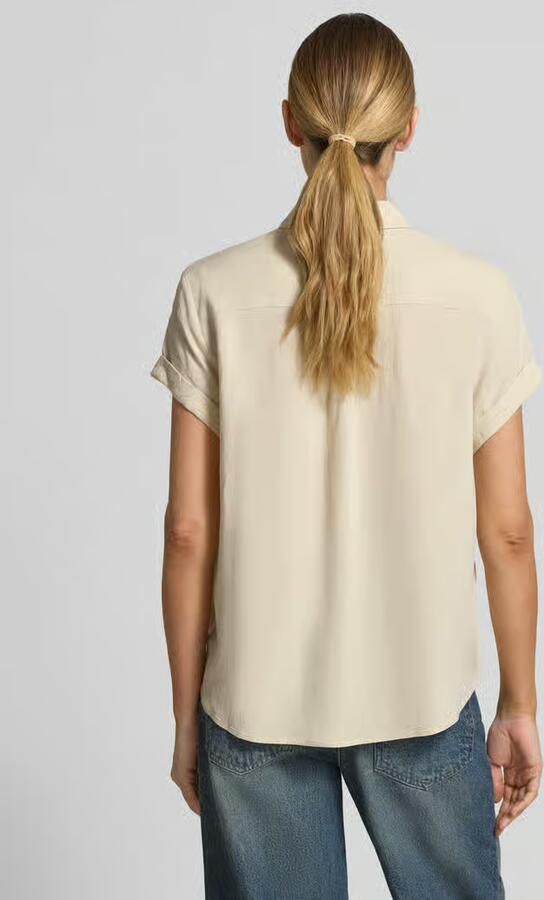 Samsøe Blouse van viscosemix met vaste mouwomslag - Foto 4