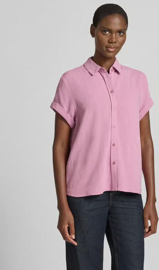 Samsøe Blouse van viscosemix met vaste mouwomslag - Foto 4