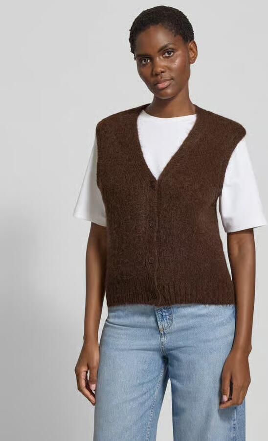 Samsøe Bodywarmer van alpacamix met V-hals Model 'JEANNE' - Foto 4