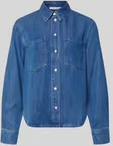 Samsøe jeansblouse met borstzakken model 'SABEXY'