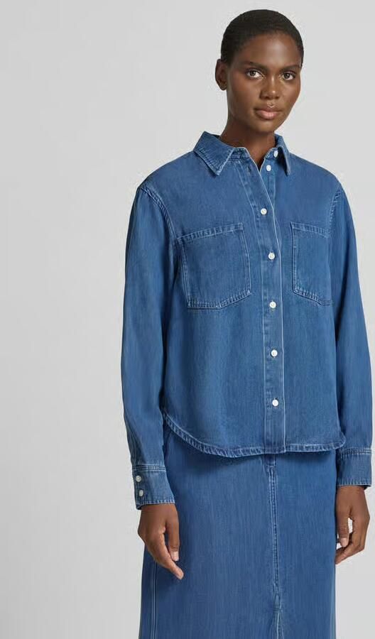 Samsøe jeansblouse met borstzakken model 'SABEXY' - Foto 3