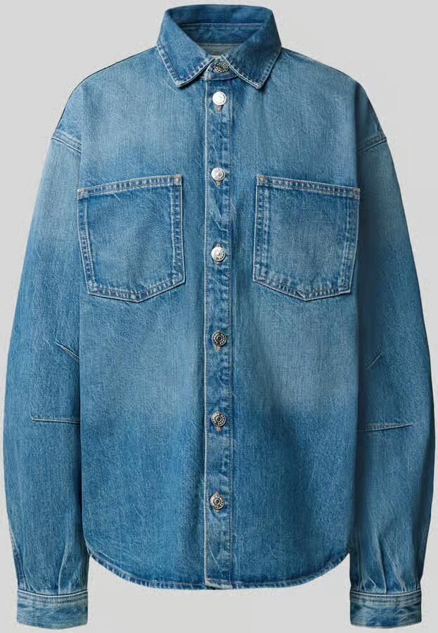 Samsøe oversized overhemdblouse van puur katoen model 'Sahar'