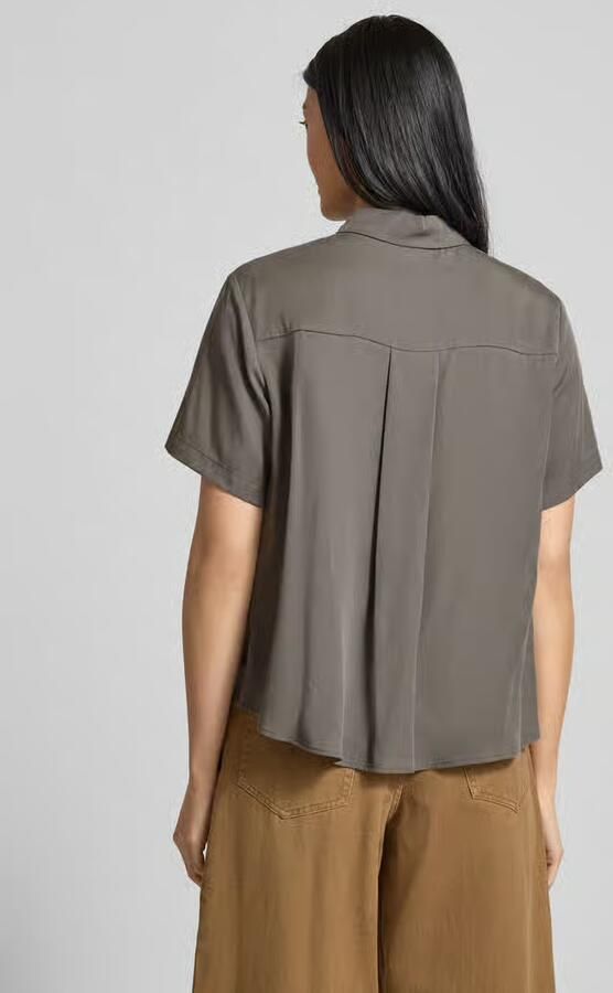 Samsøe Regular fit blouse van lyocell met blinde knoopsluiting