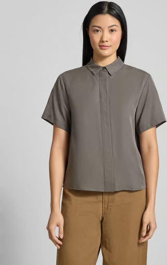Samsøe Regular fit blouse van lyocell met blinde knoopsluiting - Foto 2