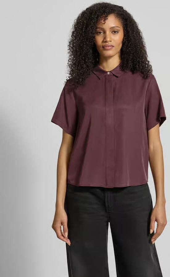 Samsøe Regular fit blouse van Lyocell met verborgen knoopsluiting - Foto 4