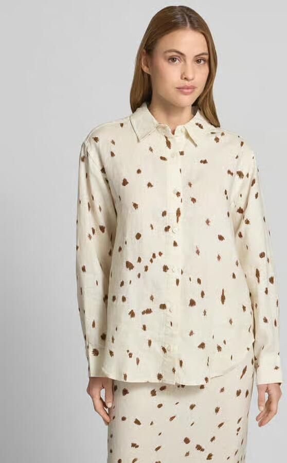 Samsøe regular fit linnen blouse in all-over look model 'LOVES' - Foto 4