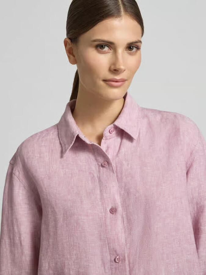 Samsøe regular fit linnen blouse met knoopsluiting