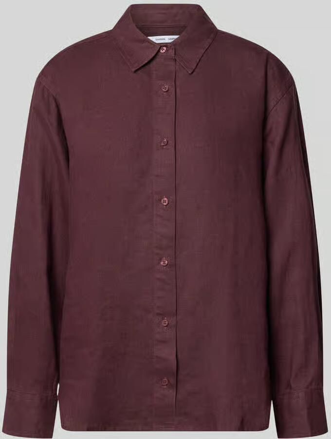 Samsøe regular fit linnen blouse met knoopsluiting - Foto 2