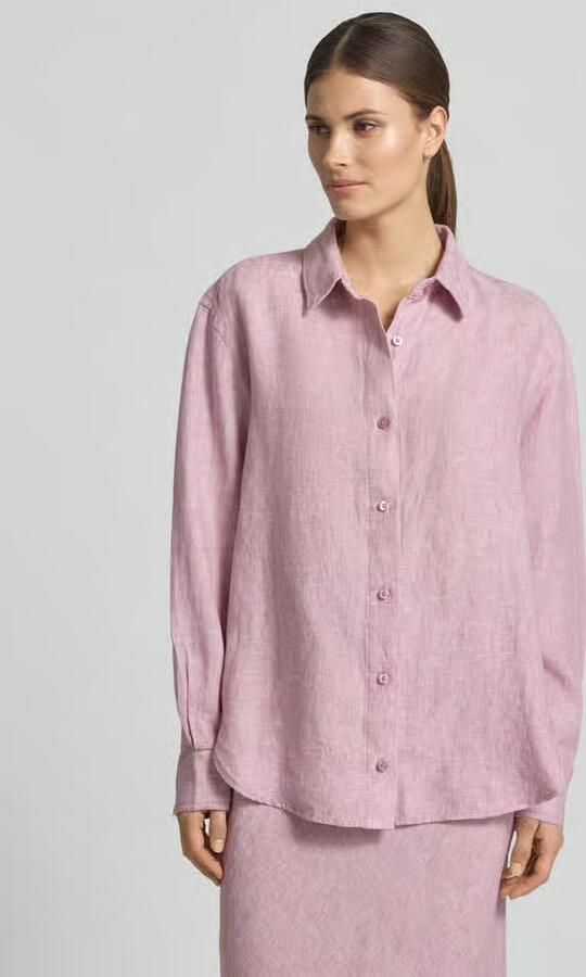 Samsøe regular fit linnen blouse met knoopsluiting - Foto 3