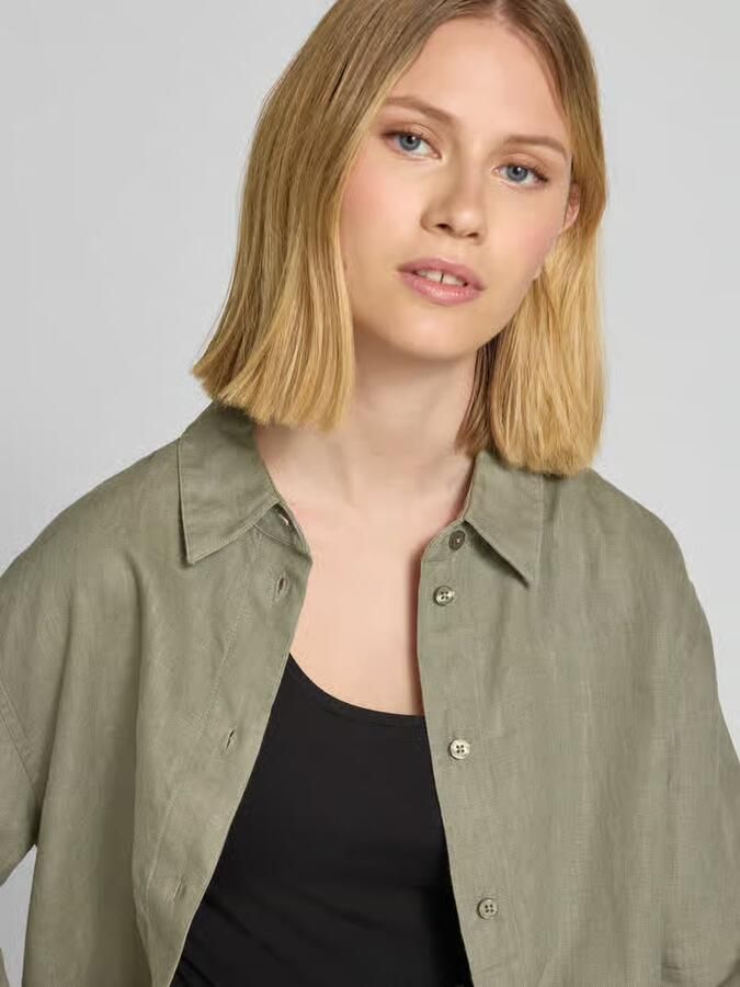 Samsøe Regular fit linnen blouse met knoopsluiting model 'SANOT'