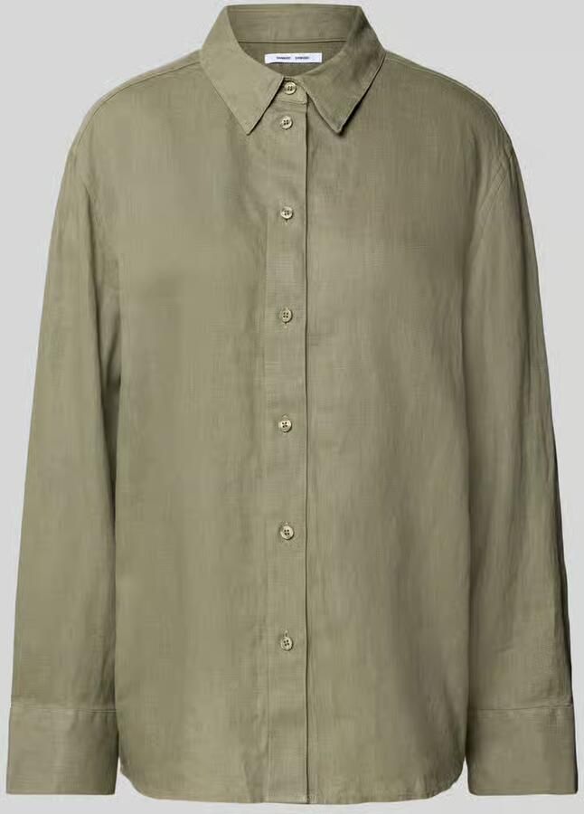Samsøe Regular fit linnen blouse met knoopsluiting model 'SANOT' - Foto 2