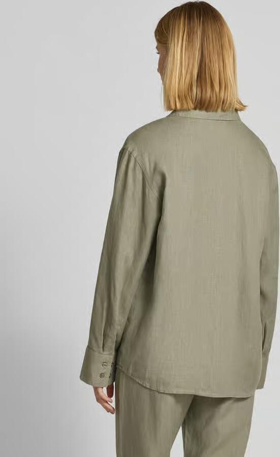 Samsøe Regular fit linnen blouse met knoopsluiting model 'SANOT'