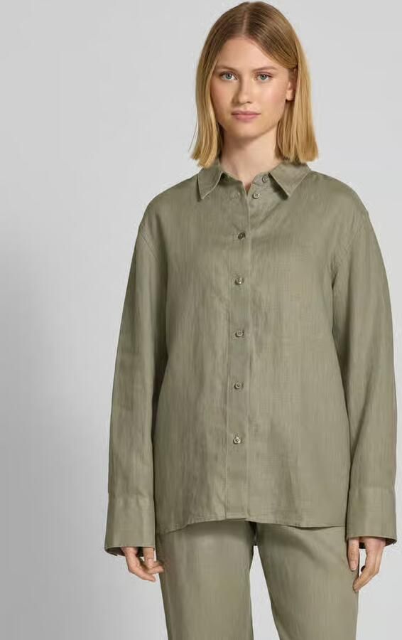 Samsøe Regular fit linnen blouse met knoopsluiting model 'SANOT' - Foto 4