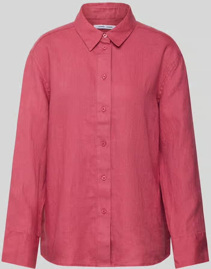 Samsøe Regular fit overhemdblouse van linnen met doorknoopsluiting - Foto 2
