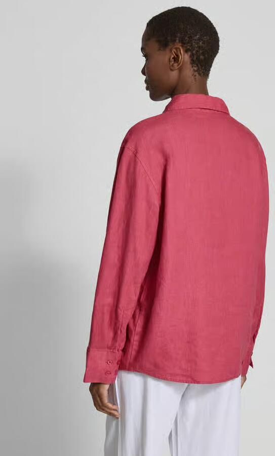 Samsøe Regular fit overhemdblouse van linnen met doorknoopsluiting - Foto 4