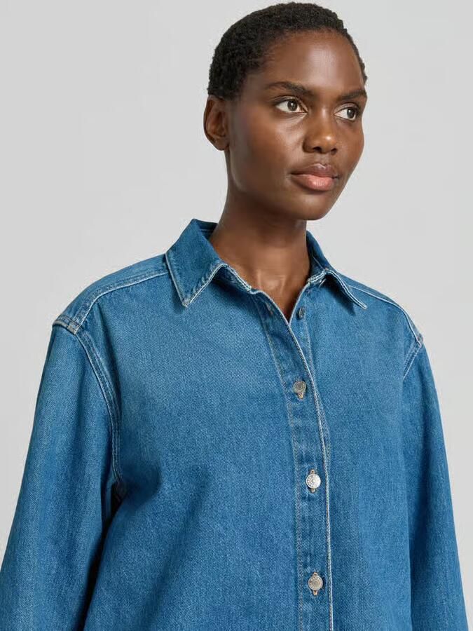 Samsøe relaxed fit jeansblouse met knoopsluiting model 'CELIA'