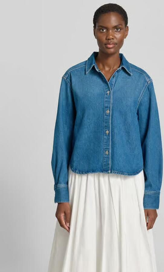 Samsøe relaxed fit jeansblouse met knoopsluiting model 'CELIA' - Foto 4