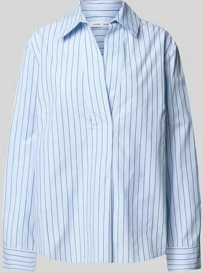 Samsøe Relaxed fit overhemdblouse met V-hals model 'SATOLINA'
