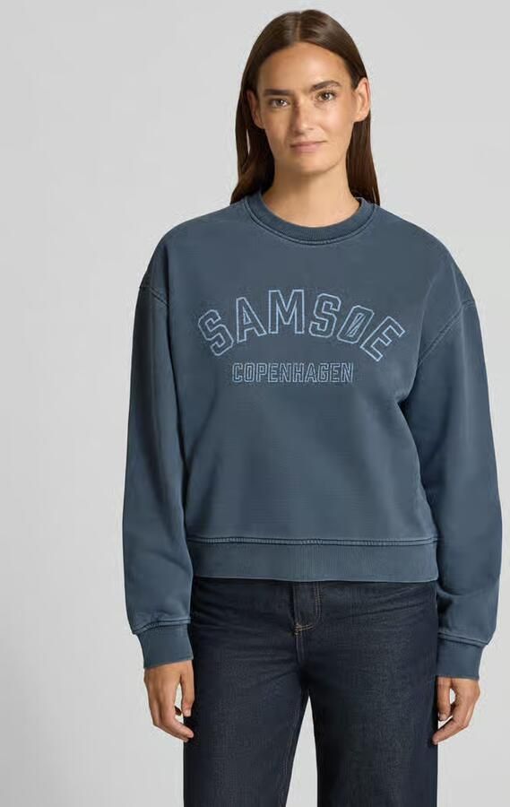 Samsøe sweatshirt met labelprint model 'SAVAN' - Foto 2