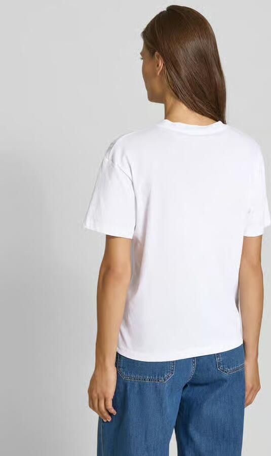 Samsøe T-shirt met geribde V-hals model 'SAELI'