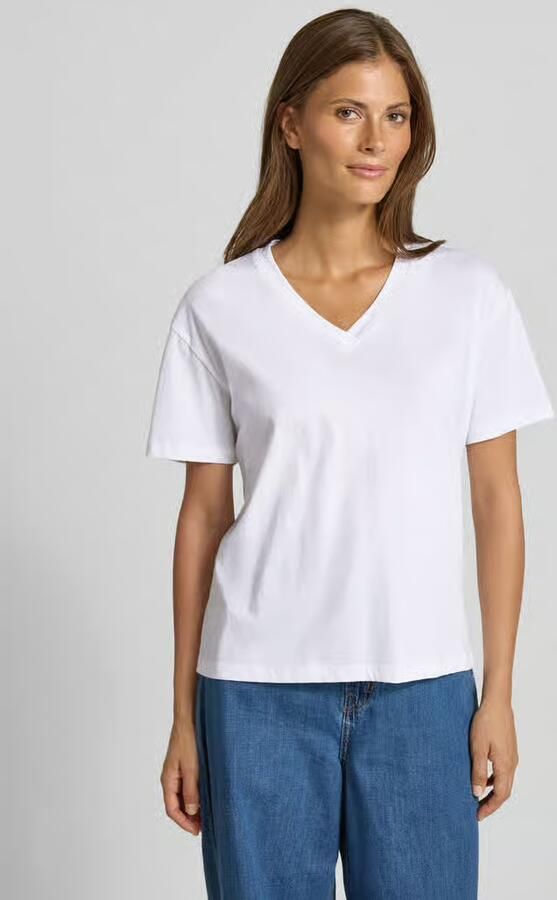 Samsøe T-shirt met geribde V-hals model 'SAELI' - Foto 2