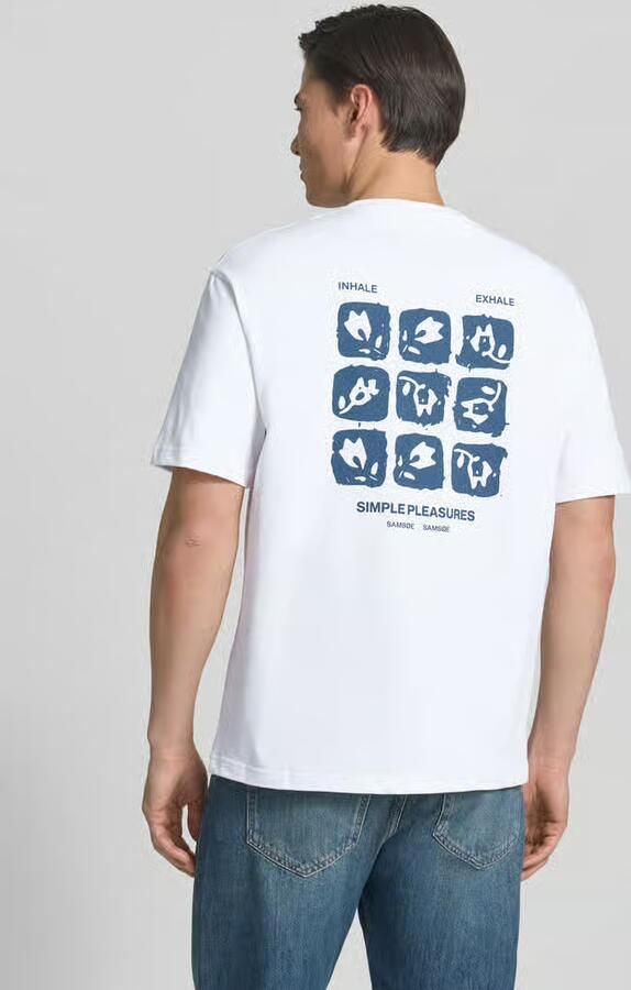 Samsøe T-shirt met labelprint model 'COHEN'