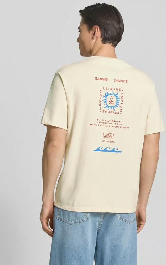 Samsøe T-shirt met labelprint model 'GERGEI'