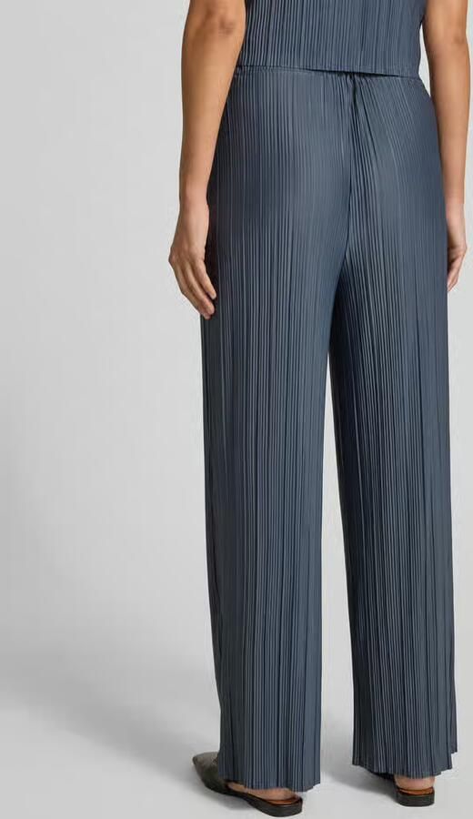 Samsøe wide fit stoffen broek in plissé-look model 'Uma'