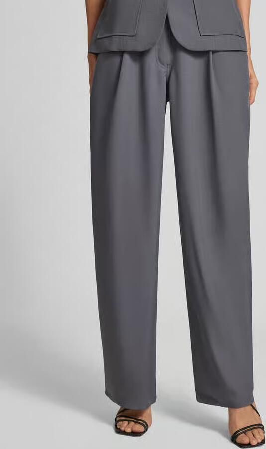 Samsøe Wide fit stoffen broek met bandplooien model 'Harper' - Foto 2