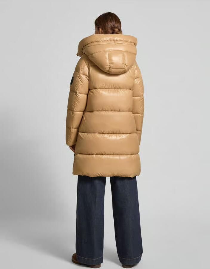 Save The Duck Gewatteerde lange jas met capuchon model 'BELLA'