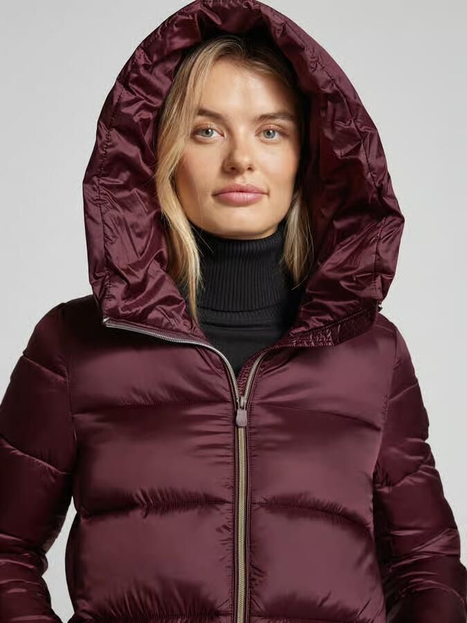 SAVE THE DUCK Gewatteerde lange jas met capuchon model 'LYSA'