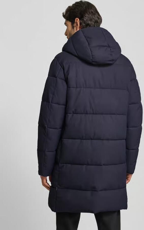 SAVE THE DUCK Gewatteerde lange jas met labeldetail model 'COSMO'