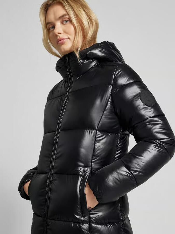SAVE THE DUCK Gewatteerde lange jas met tweewegsritssluiting model 'INES'