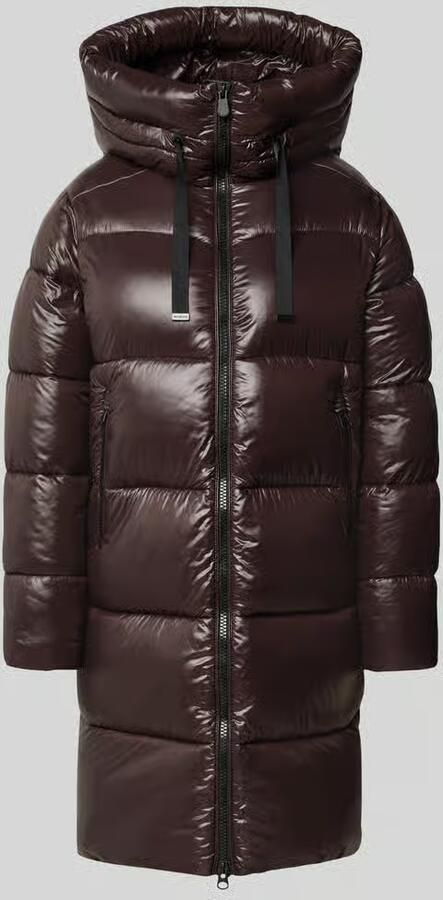 Save The Duck Gewatteerde mantel met capuchon en labelpatch model 'ISABEL'