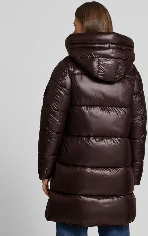 Save The Duck Gewatteerde mantel met capuchon en labelpatch model 'ISABEL' - Foto 3