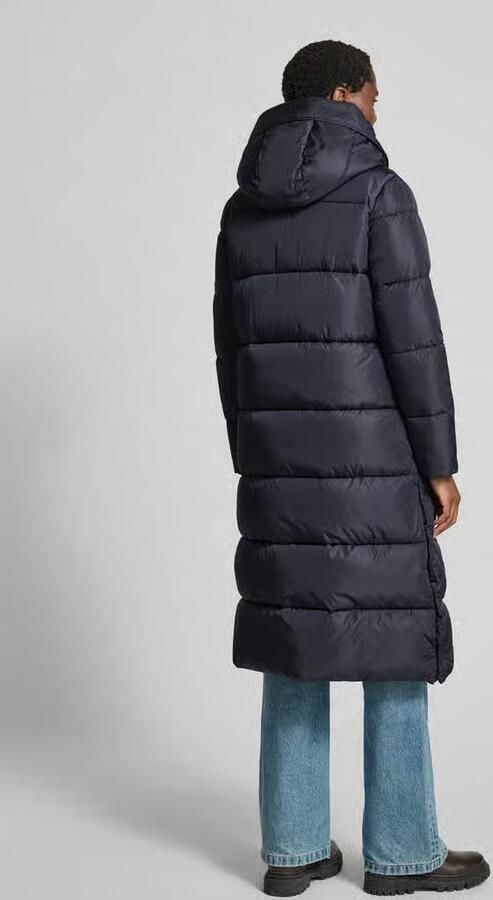Save The Duck Regular fit gewatteerde lange jas met steekzakken model 'Colette'