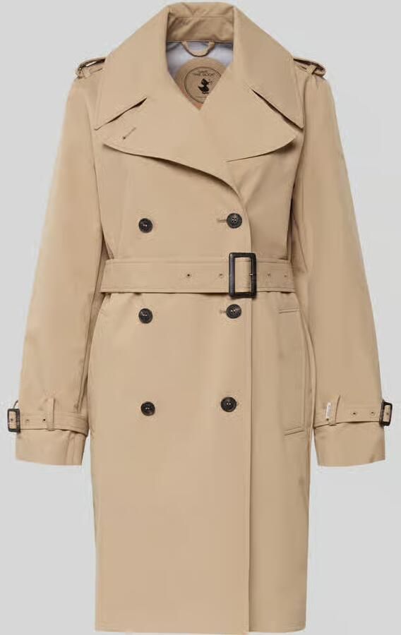 SAVE THE DUCK Regular fit trenchcoat met afneembare stoffen riem model 'Talya'