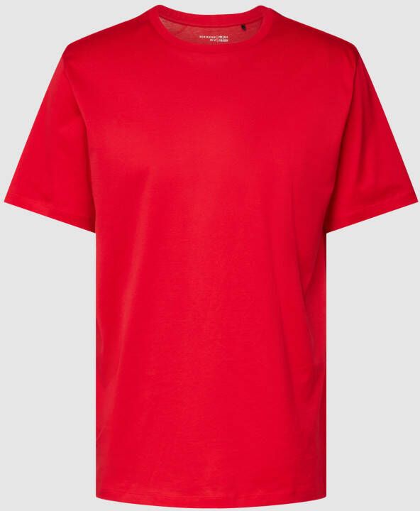 Schiesser Relaxed fit T-shirt met geribde ronde hals