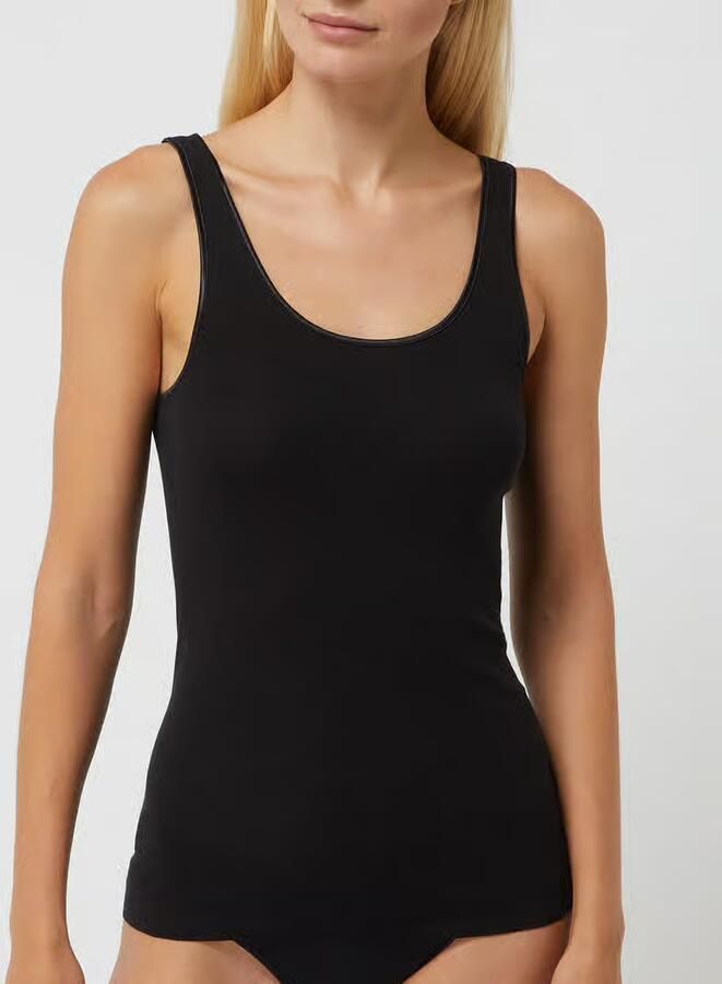 Schiesser Tanktop LUXURY diepe ronde halslijn zonder storende zijnaden