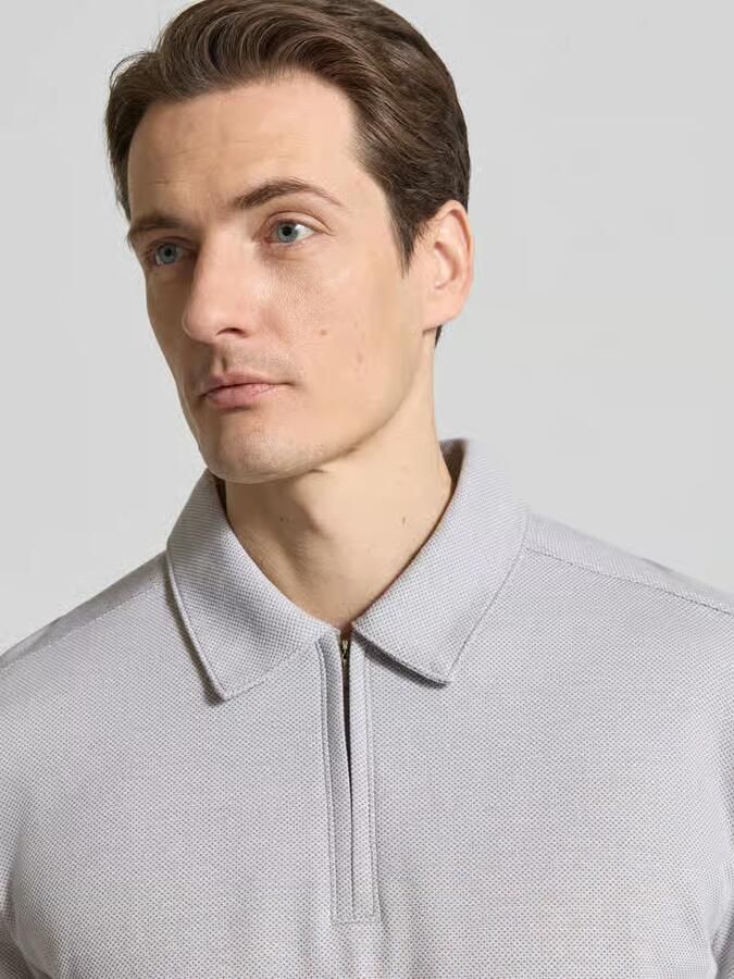 Schiesser Regular Fit poloshirt met ritssluiting - Foto 2